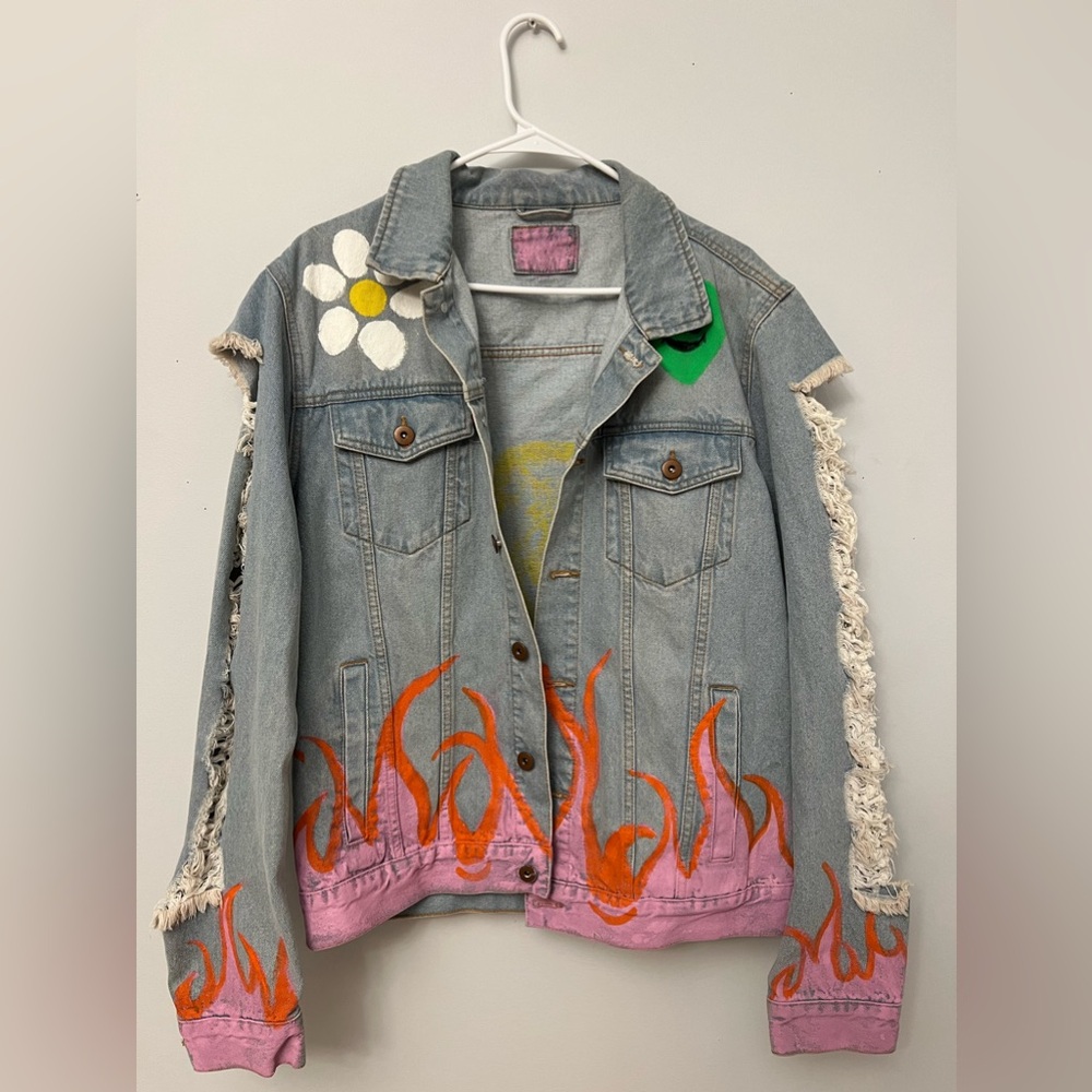 DIY Distressed Y2K Denim Jacket